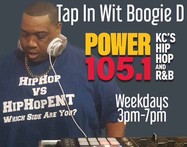 Radio personality Boogie D on Power 105.1 KC's Hip Hop and R&B.